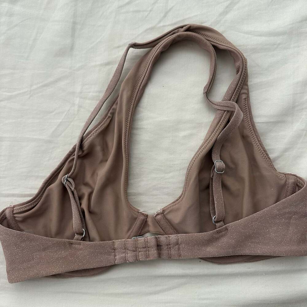 Abercrombie & Fitch Bronze Sparkle Underwire Balconette Bikini Top - Picture 5 of 7